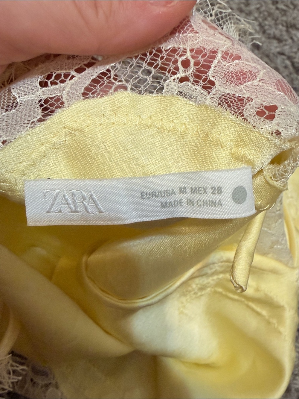 Zara Viral Bloggers Satin Lace Camisole Top Yellow Ivory Y2K Romantic Coquette M - Picture 10 of 10